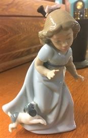 Lladro Girl with Dog Figurine