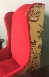 Red Wingback Chair Detail