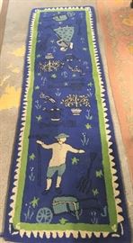 Blue and Green Rug from India 