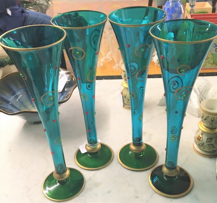 Handpainted Champagne Glasses 