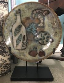 Large Decorative Platter on Stand 