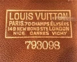 Rare 1930s Leather Louis Vuitton Monogrammed Suitcase Fitted with 14K Gold Toiletries