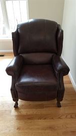 leather wing back chair