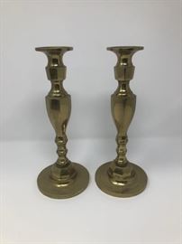 heavy brass candle stick holders