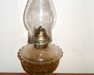 Pattern Glass Oil Lamp