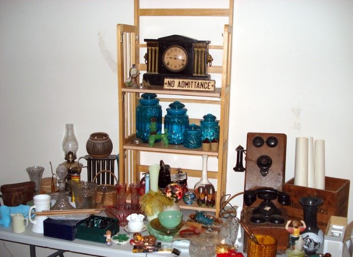 Tables of antiques & collectibles