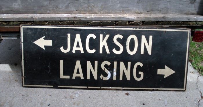 1930's Wooden Directional Sign