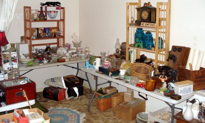 Tables full of Antiques & Collectibles 