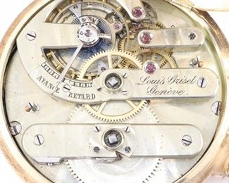L. Grisel 14k Gold Pocket Watch