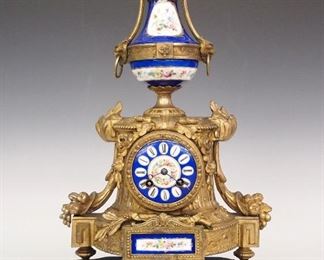 Japy French Mantle clock with porcelain inserts
