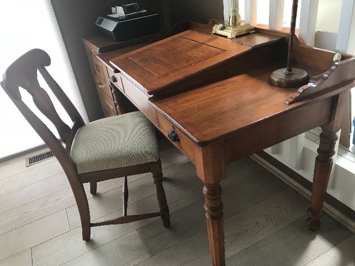 Wood writers desk with Chair