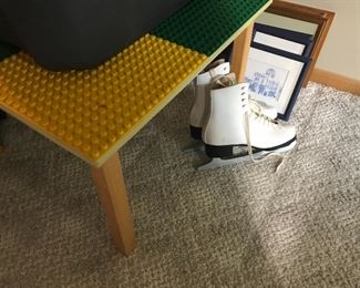 Lego table, ice skates