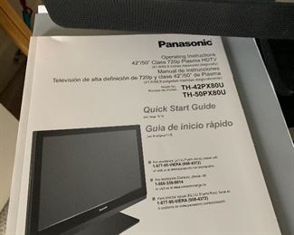 Panasonic 42"50" Plasma HDTV 720P - model TH-42PX80U