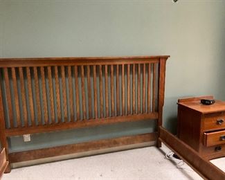 Mission Style, Oak, King Bed Frame and Night Stand