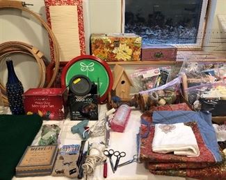 sewing supplies and fabric