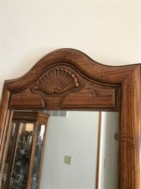 SMALL FOYER/HALL CURIO WITH WALL MIRROR - GREAT FOR SMALL SPACES
