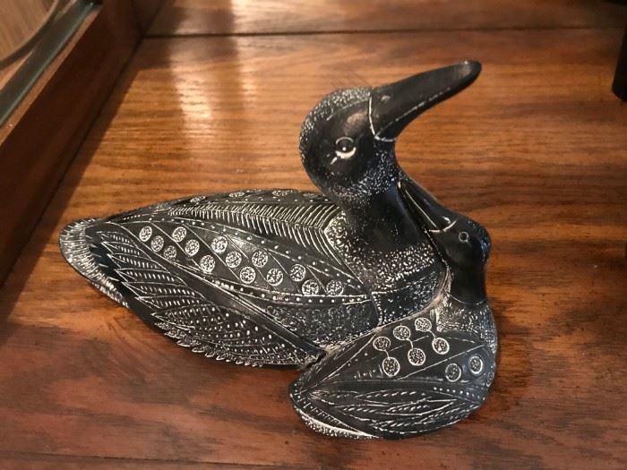AARDIK COLLECTION - BLACK STONE CARVED DUCKS - CANADA