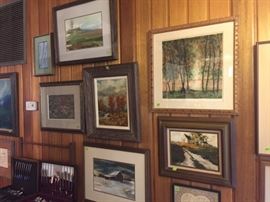 Numerous original art pieces