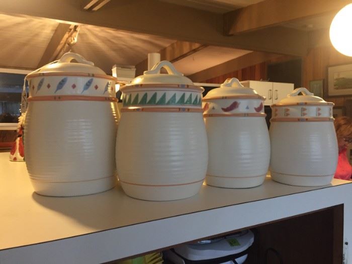 Set of southwestern style canisters