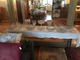 Beautiful crystal bowls, vases, centerpiece bowls, plates, etc.