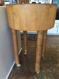 24" round butcher block on casters
