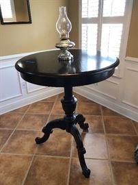 Hooker Furniture black w/tole paint design round pedestal pub table (36"W 42-1/2"H) - $175