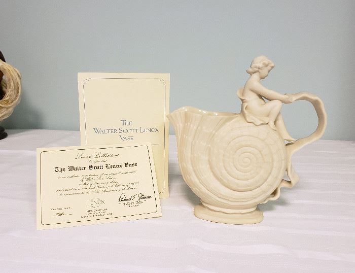 Lenox "The Walter Scott Lenox Vase" with Certificate of Authenticty