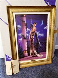 Giuseppe Armani "Lady with Peacock" Artist Proof framed artwork - with Certificate of Authenticty and box