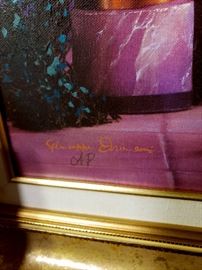 Giuseppe Armani "Lady with Peacock" Artist Proof framed artwork - with Certificate of Authenticty and box