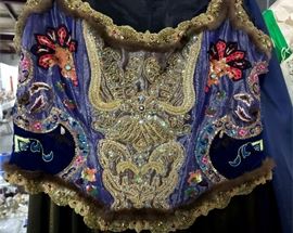 Stunning detail on the beaded / sequined top (front)