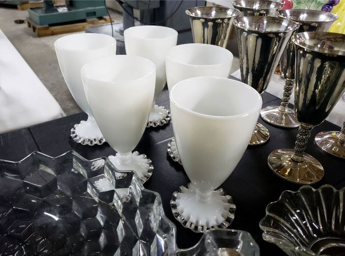 Fenton "Silver Crest" footed tumblers