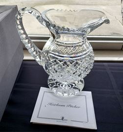 1996 Waterford Society "Heirloom" pitcher - Limited Edition 40/750 - signed by Roy Cunningham - includes original box