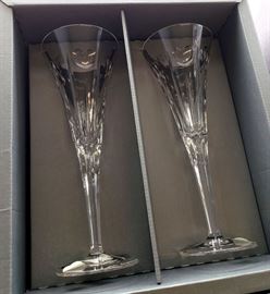 Waterford "Love" toasting flutes in original box - signed by John Coughlan