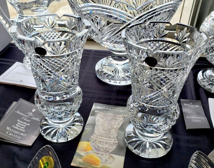 1998 Waterford Society "Samuel Miller" vases - signed by Jim O'Leary
