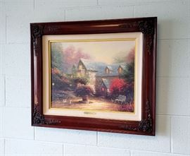 Thomas Kinkade "Blessings of the Season II - Blessings of Spring" signed limited edition framed print (frame has some damage)