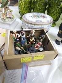 Box of vintage lead soldiers