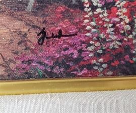 Thomas Kinkade "Blessings of the Season II - Blessings of Spring" signed limited edition framed print (frame has some damage)