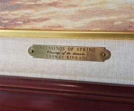 Thomas Kinkade "Blessings of the Season II - Blessings of Spring" signed limited edition framed print (frame has some damage)