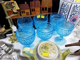 L.G. Wright "Jersey Swirl" goblets