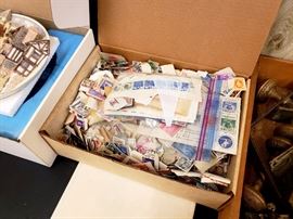 Box of vintage stamps