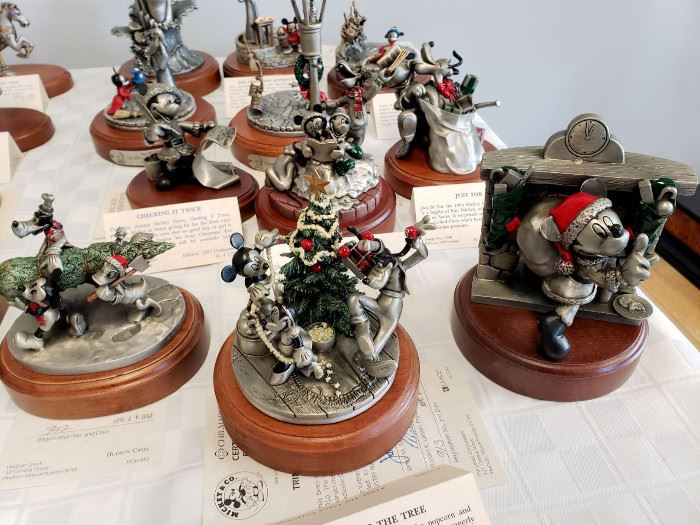 Hudson Creek - Mickey Mouse and Friends Christmas limited edition pewter figurines