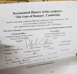 JP Editions - The University Towns Collection - "The Gate of Honour - Cambridge" paperwork