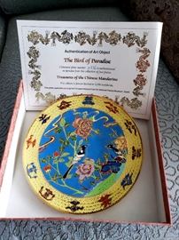 Treasures of the Chinese Mandarins "The Bird of Paradise" cloisonné plate - limited edition 2330/2500