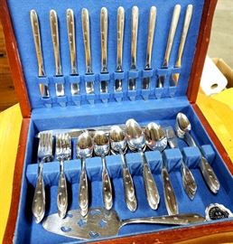 Mid-century modern "Starburst" stainless flatware set