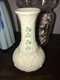 BELLEEK IRISH SHAMROCK VASE