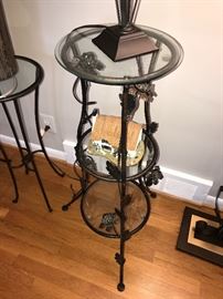 TALL GLASS TOP END TABLE