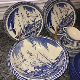 ROCKWELL KENT MOBY DICK DARK BLUE  DINNERWARE