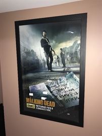 THE WALKING DEAD CAST SIGNED  AND FRAMED PHOTO POSTER SEASON 5