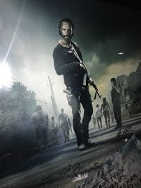 THE WALKING DEAD CAST SIGNED  AND FRAMED PHOTO POSTER SEASON 5