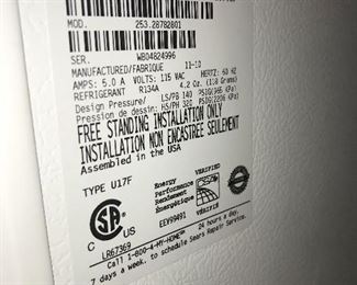 KENMORE UPRIGHT FREEZER
